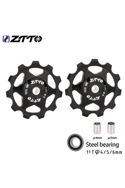 Choice 2pcs 11T Black ZTTO MTB Bicycle Rear Derailleur Jockey Wheel 11T 13T Steel Bearing Pulley AL7075 CNC