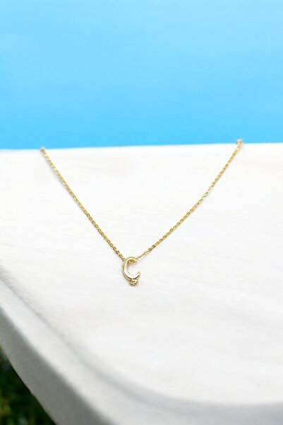 Atolyezone Ç Harfi Tasarım 18k Altın Kaplama Harfli Kolye Isimli Kişiye Özel ...