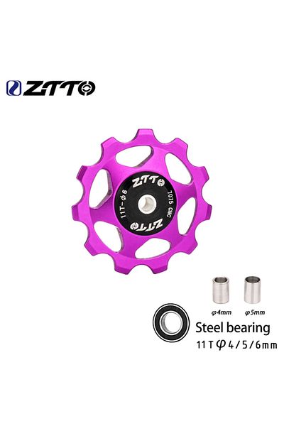 Choice 1pcs 11T Purple ZTTO MTB Bicycle Rear Derailleur Jockey Wheel 11T 13T Steel Bearing Pulley AL7075 CN