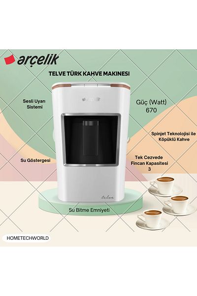 Arçelik Telve White Turkish Coffee Machine