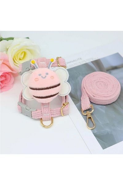 Choice M Pink Hot Pet Portable Breast Back Dog Bee Breast Strap Walking Dog Leash Out Leash Small And Mediu