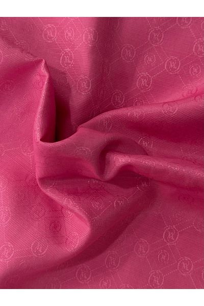 Vakko Cotton Silk Monogram Shawl 40752-Pink
