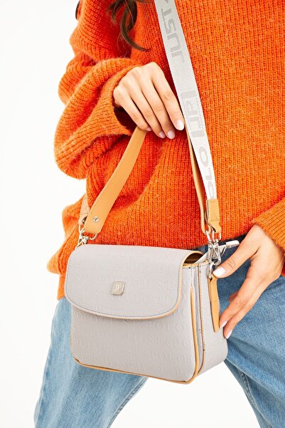 Just Polo JP Women's Gray Two-Strap 4-Compartment Hand and Shoulder Bag TM406...