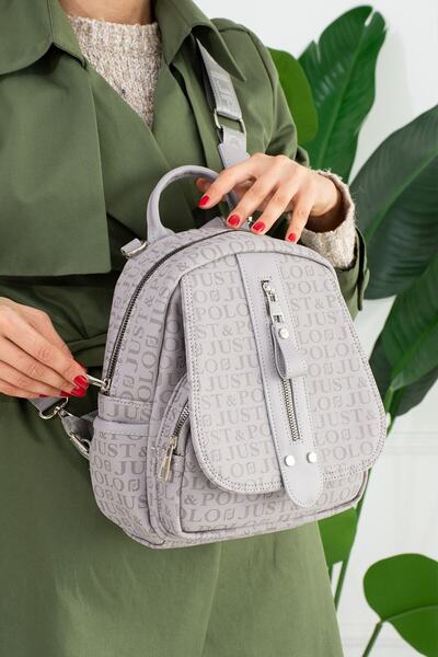 Just Polo JP Women's Monogram Printed Backpack for Daily Use (CANTAMGELSİN_)