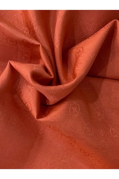 Vakko Cotton Silk Monogram Shawl 40752-Coral