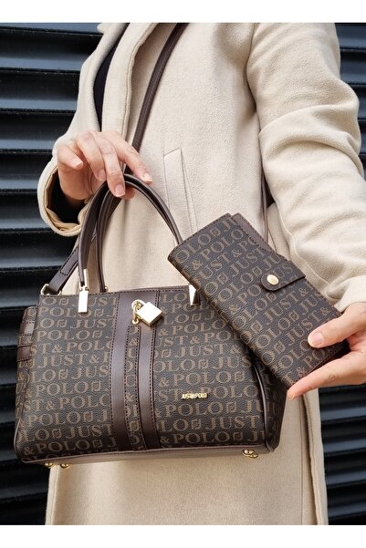 Just Polo justpolo women's 4 compartments lock accessory hand and shoulder ba...