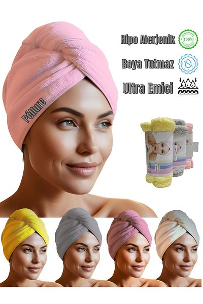 pellure Microfiber Hair Drying Dye Towel Beach Pool Cap Dye Resistant Magic Towel