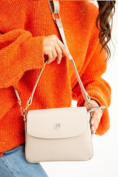 Just Polo JP Women's Stone Hand and Shoulder Bag with Two Straps and 4 Compar...