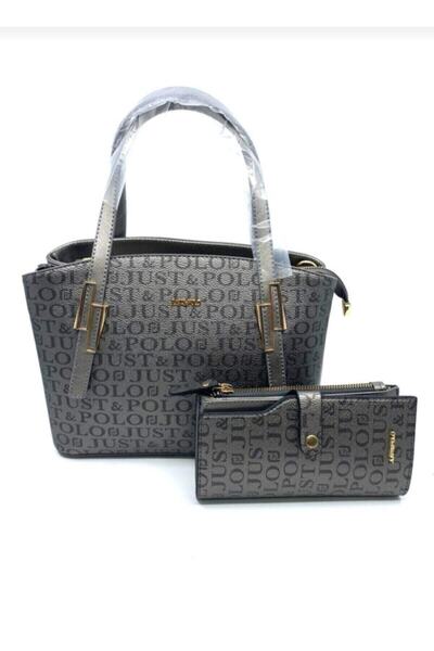 Just Polo JP Women's Gray Bag Wallet Set