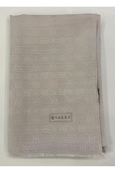 Vakko Şal din bumbac, mătase, monogramă 40752-argintiu