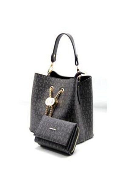 Just Polo Women's Navy Blue Bag Wallet Set Tm1229