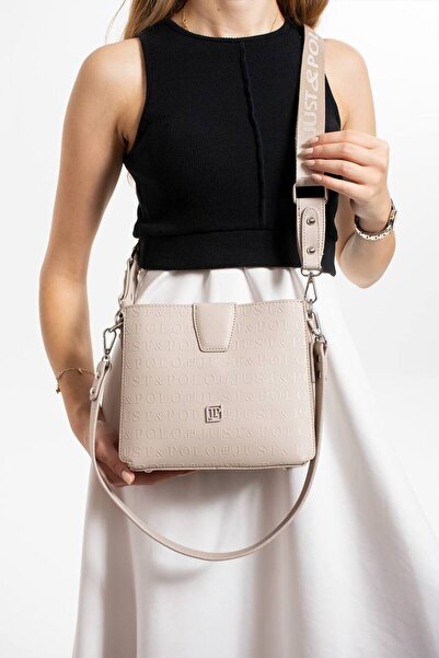 ÇANTAM GELSİN Justpolo Women's Cream New Season Shoulder and Crossbody Bag