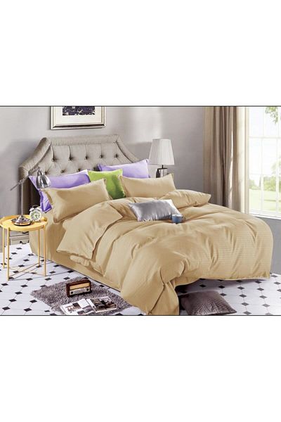 OEM Bed linen, Damask, 4 pieces, Cotton, Brown