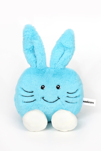 Toyaso Çocuk Sevimli Emoji Peluş Tavşan Yastık Uyku Arkadaşı Mavi 35 cm