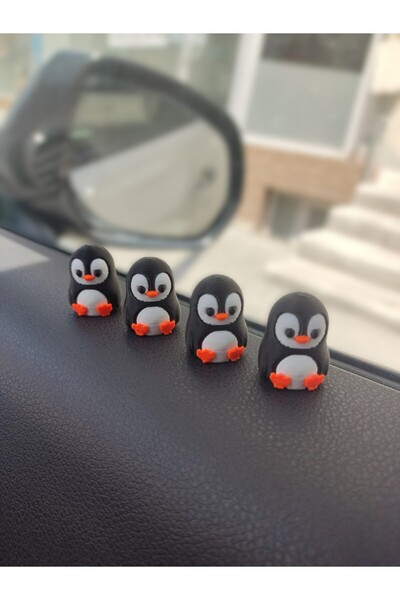 Kırcı Store 4'lü Penguen Seti Dikiz Aynası Süsü Ayna Süsü Araba Süsü Torpido Süsü Oto Aksesuar Hediyelik Eşya