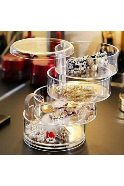 cosmetic منظم مجوهرات صغير من الأكريليك، 4 طبقات