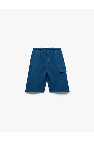 Koton Cotton Elastic Waist Basic Shorts with Pocket Detail