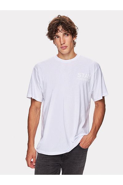 Ltb Regular Back Printed Short Sleeve White T-Shirt