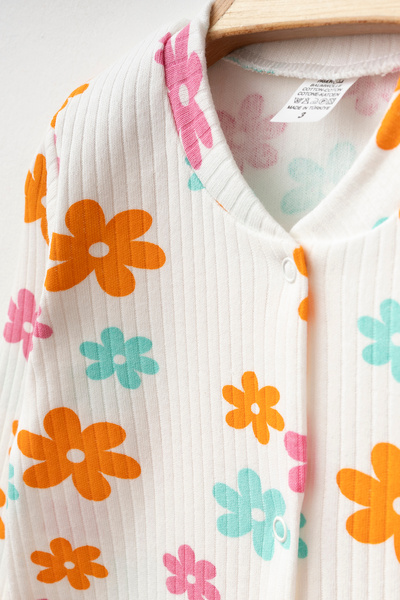 yukobaby bebeğiniz için en doğalı Baby Litte Flower 3-6-9 Months Cotton Cuffless Romper Newborn Hospital Take-Home Outfit Baby Clothing YK987