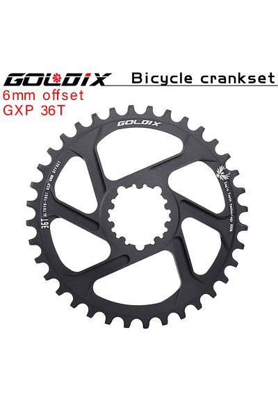 GOLDIX 6mm offset 36T GOLDIX Bicycle Chainring Wide Narrow Chainwheel 30/32/34/36/38T Crankset Crown for Sr