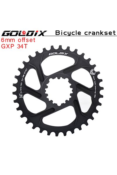 GOLDIX 6mm offset 34T GOLDIX Bicycle Chainring Wide Narrow Chainwheel 30/32/34/36/38T Crankset Crown for Sr
