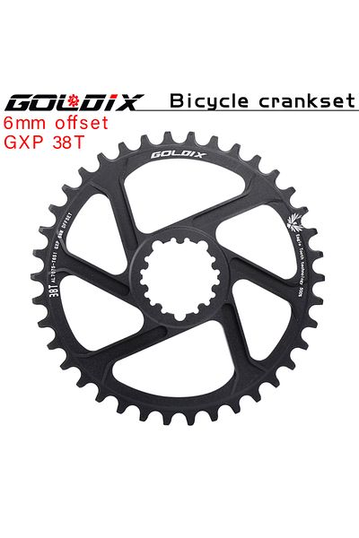 GOLDIX 6mm offset 38T GOLDIX Bicycle Chainring Wide Narrow Chainwheel 30/32/34/36/38T Crankset Crown for Sr