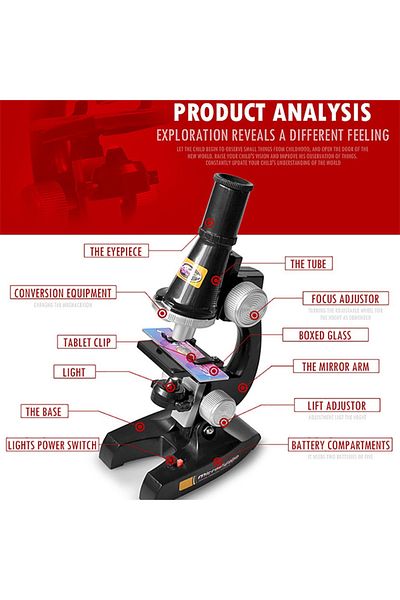Generic MUQGEW Children Microscope Kit With Light Science Magnifier Educational Kids Toy