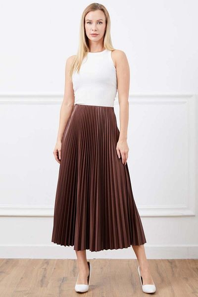 AV ANZAV 1574 Elegance πλισέ σατέν φούστα