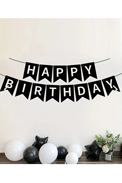 Hiras Dizayn Στολίδι για τα γενέθλια Happy Birthday Banner Μαύρο στολίδι για ...