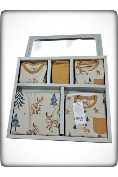 Aziz Bebe مضاد للحساسية 100% قطن منقوش على شكل غزال 10 قطع إصدار المستشفى