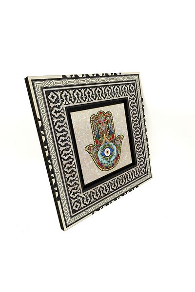 Sadrazam Mâna lui Fatima (mărgele ochi rău) MDF imprimat (20 X 20 KD-110 TRKSDF)