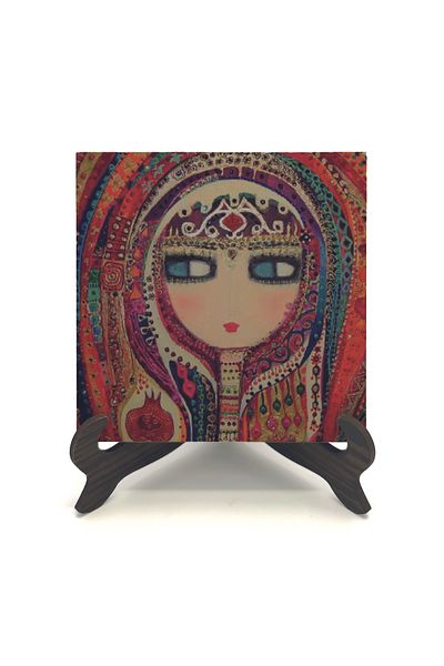 Sadrazam Anatolian Woman Drawing Printed Mdf Desktop (10 X 10 Krt-113)