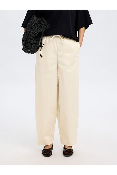 Selected Femme Barrel Fit Hosen Baumwoll