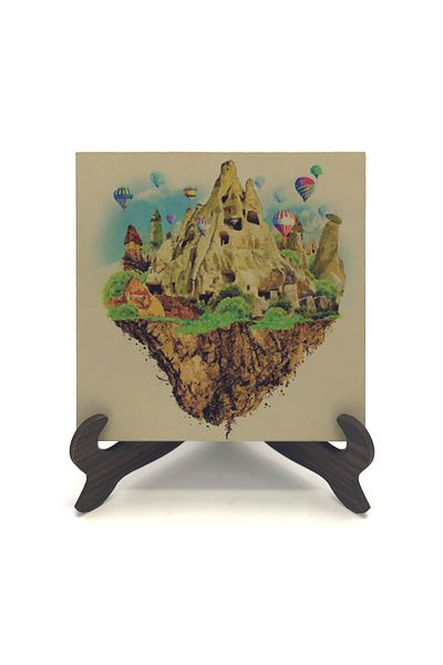 Sadrazam Επιτραπέζια βάση MDF με στάμπα Cappadocia (10 X 10 KRT-116)