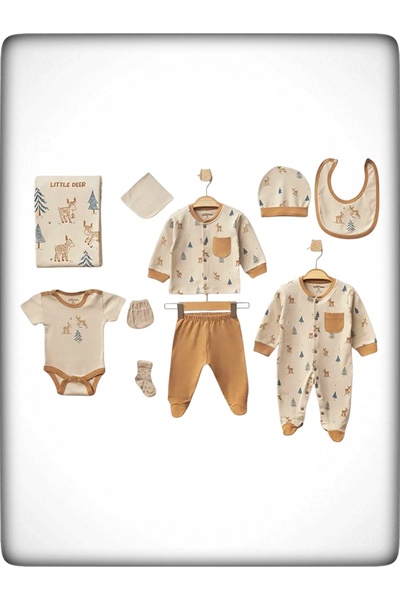 Aziz Bebe مضاد للبكتيريا 100٪ قطن 100٪ قطن بنقشة الغزلان 10 لتر مخرج المستشفى