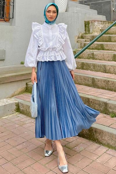 AV ANZAV 1574 Fusta din satin plisată Elegance