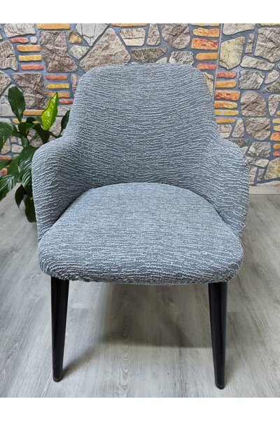 COVER TEKSTİL Yeni model büyük kollu sandalye kılıfı ağaç kabuğu