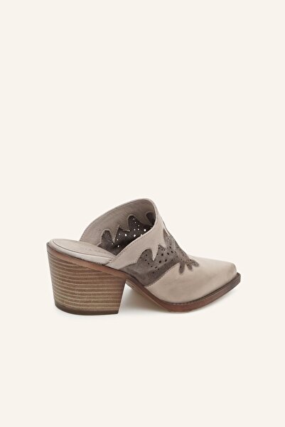 MARCATELLI Gri Western Deri Terlik