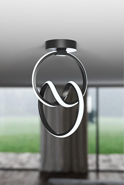 DEFNE AVİZE Emily Siyah Tekli Plafonyer Led Günışığı Ultra Ledli Salon Mutfak...