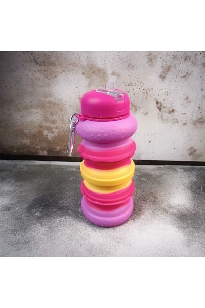 imsaconcept Folding Portable Silicone Hamburger Drinker for Athletes, Campers and Kids 500 ml BPA-FREE