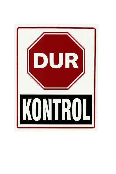 Gündoğdu لافتة تحذيرية للتحكم في التوقف مقاس 25 × 35 سم