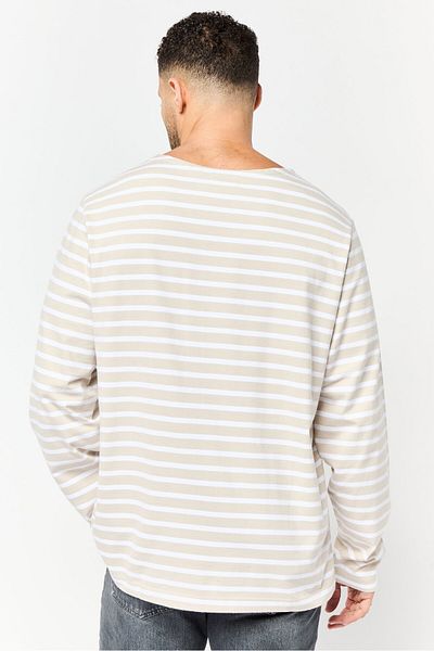 Dockers Men Round Neck Striped Long Sleeve T-shirts, Multicolor