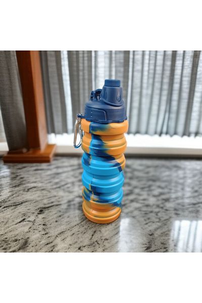 imsaconcept Folding Portable Silicone Drinker for Athletes, Campers and Kids 500 ml BPA-FREE