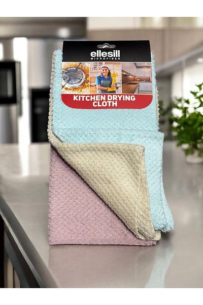 Ellesill 3-Piece Kitchen Cloth Countertop Cloth Drying Cloth Microfiber Cloth - Wafflekitchen
