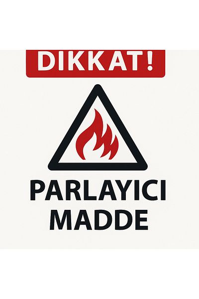 Gündoğdu انتباه! لافتة تحذير من مواد قابلة للاشتعال 25 × 35 سم