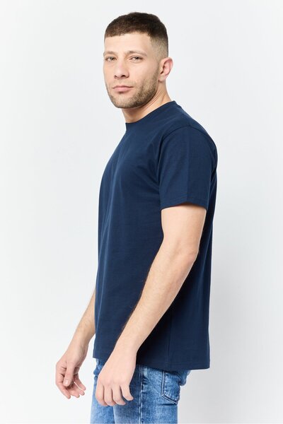 Maserati Men Crew Neck Short Sleeves Graphic Print T-Shirt, Navy