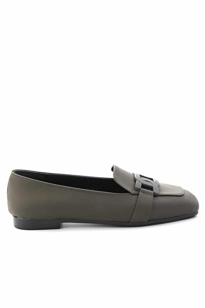 Bambi Mat Haki Kadın Loafer Ayakkabı K01641165709