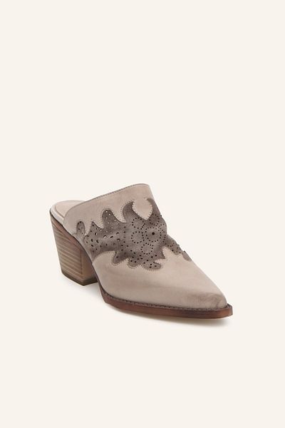 MARCATELLI Papuci din piele gri Western