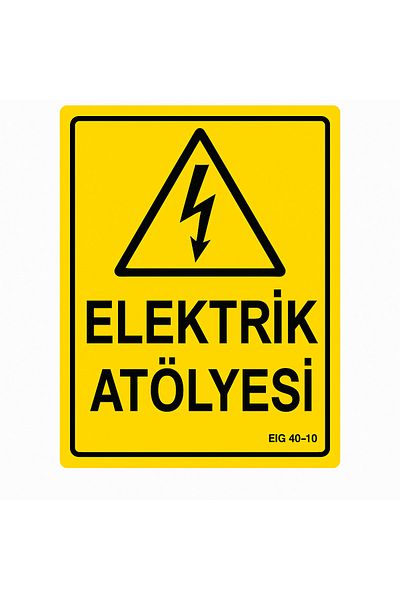Gündoğdu لافتة تحذيرية لورشة العمل الكهربائية مقاس 25x35 سم