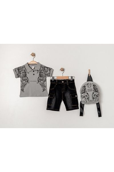 tipycix kids wear طقم صبي مع حقيبة صيفية